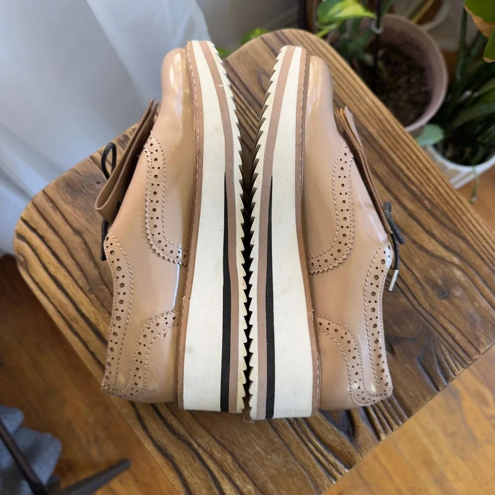 Zara Womens Platform‎ Oxfords Wingtip Brogue Love Heart Shoes Size EU 35 US 5